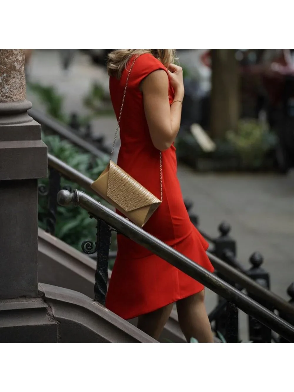 Women’s Gold Clutch Purse With Detachable Chain Wedding Formal Evening Bag